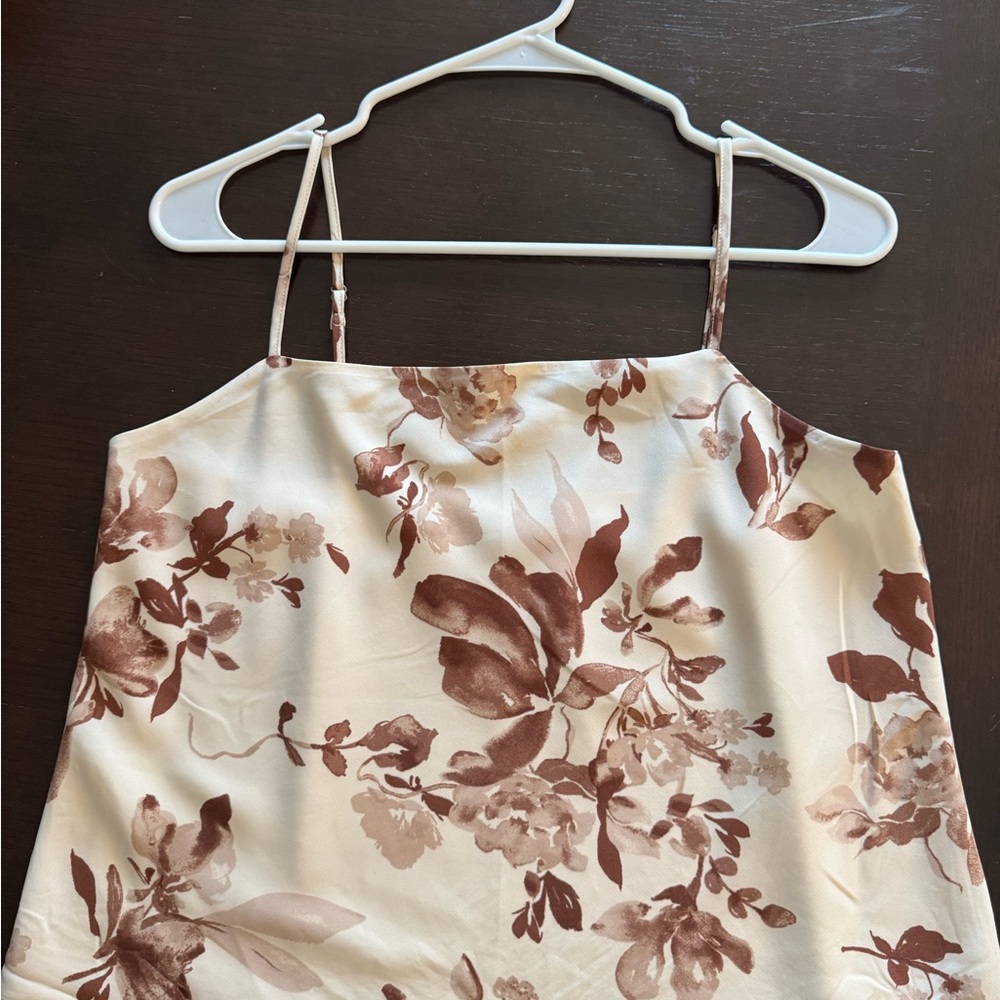 Abercrombie & Fitch Cream Cami with Brown Floral Print